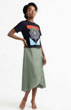 Try-on result wearing the t-shirt